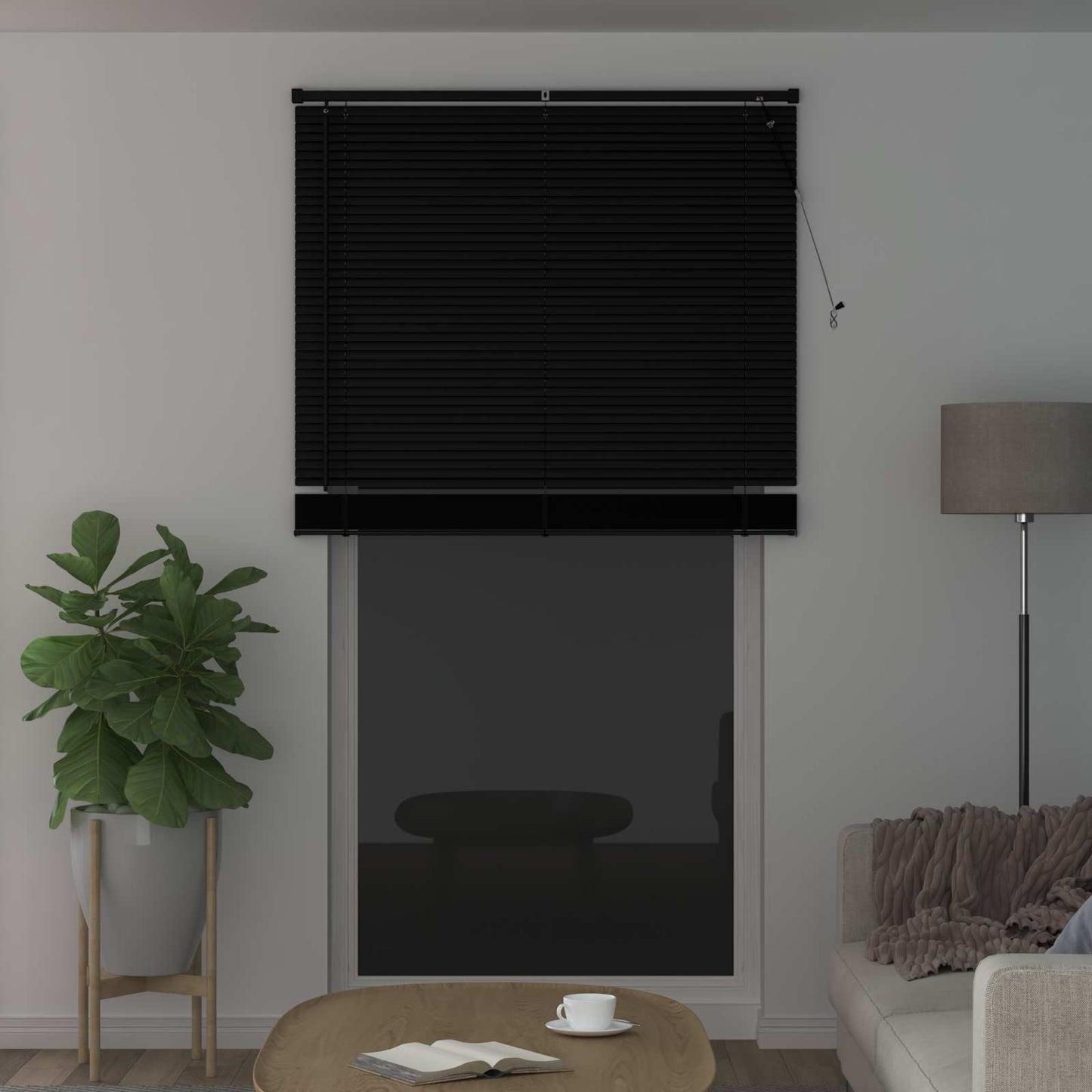 vidaXL Βενετσιάνικη Σκίαση Μαύρο 213 x 110 εκ PVC