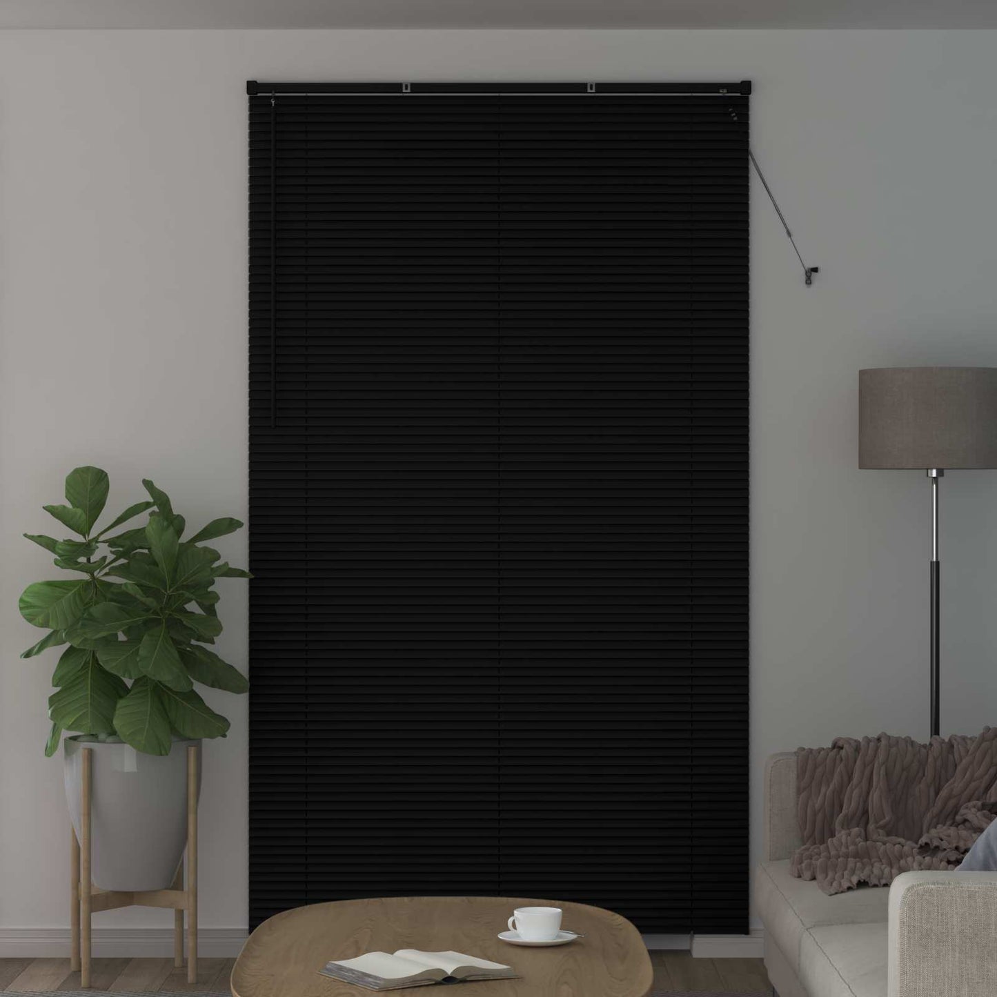 vidaXL Βενετσιάνικη Σκίαση Μαύρο 213 x 150 εκ PVC