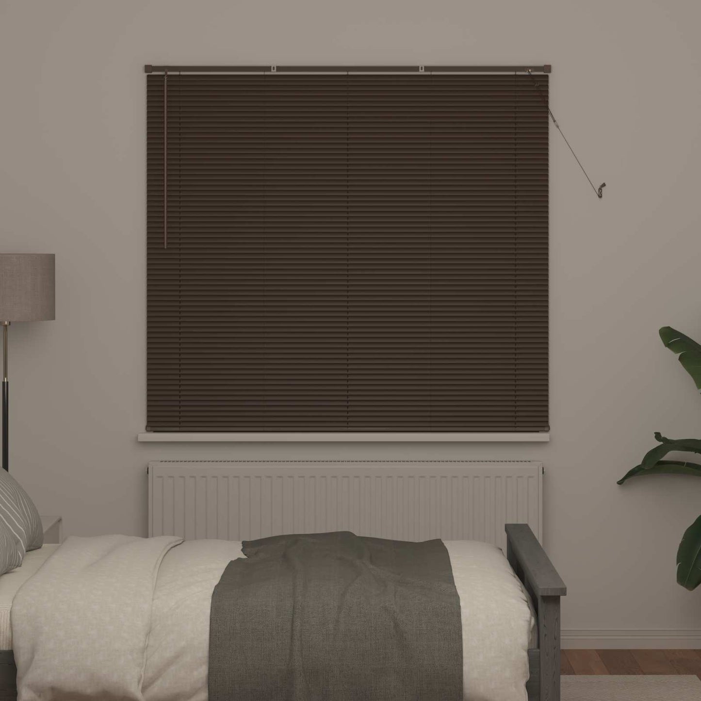 vidaXL Βενετσιάνικη Σκίαση Σκούρο Καφέ 160 x 150 cm 25 mm PVC