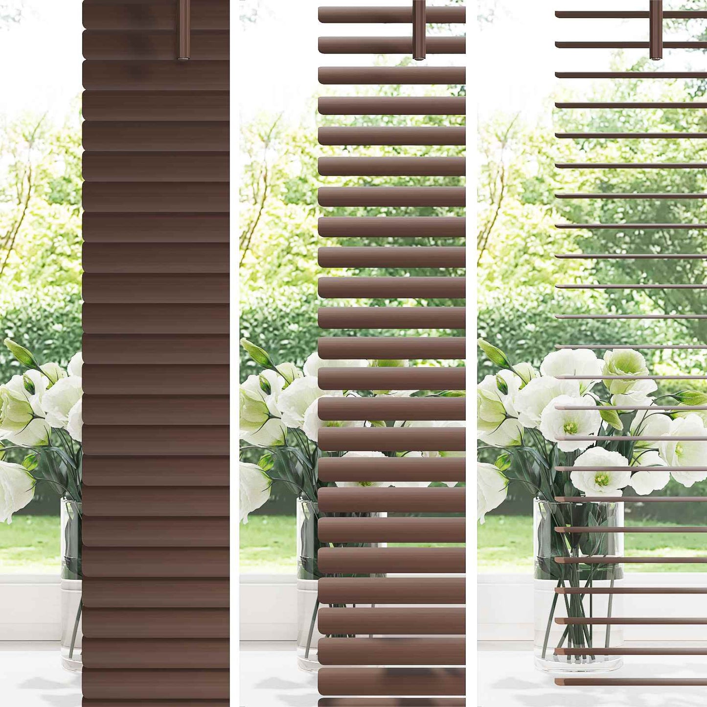 vidaXL Βενετσιάνικη Σκίαση Σκούρο Καφέ 160 x 150 cm 25 mm PVC