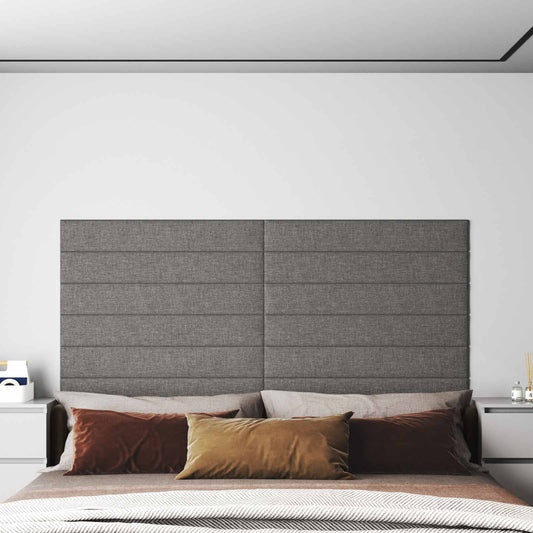 vidaXL Κεφαλάρι Τοίχου 12 pcs 90 x 15 cm Ανοιχτό γκρι ύφασμα