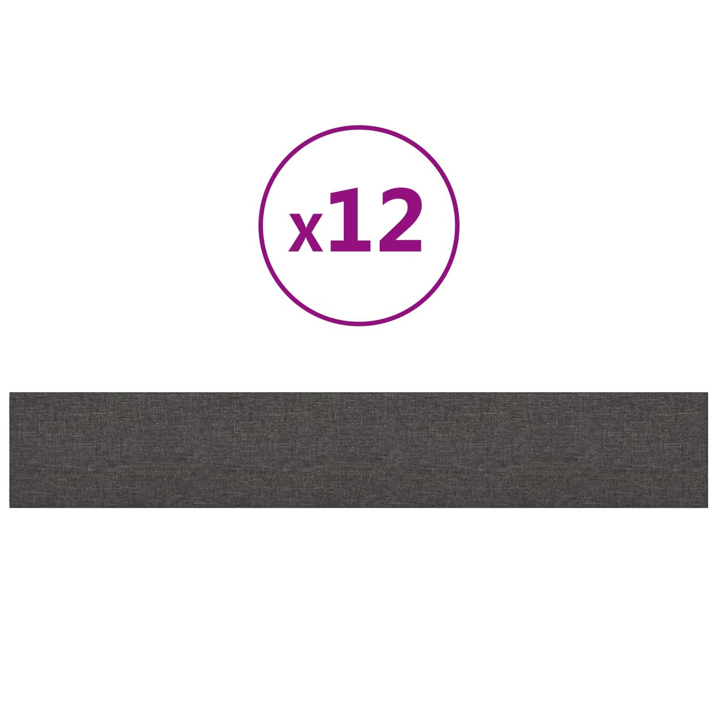 vidaXL Κεφαλάρι Τοίχου 12 pcs 90 x 15 cm Σκούρο Γκρι ύφασμα