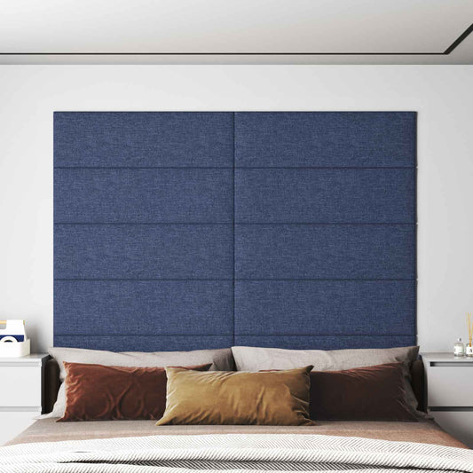 vidaXL Κεφαλάρι Τοίχου 12 pcs 90 x 30 cm Μπλε ύφασμα