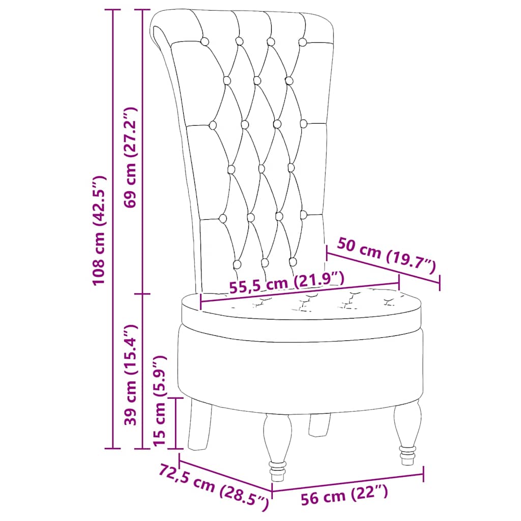 vidaXL Καναπέ με κουβέρτα Μαύρο 56,5 x 70 x 110 εκ ύφασμα