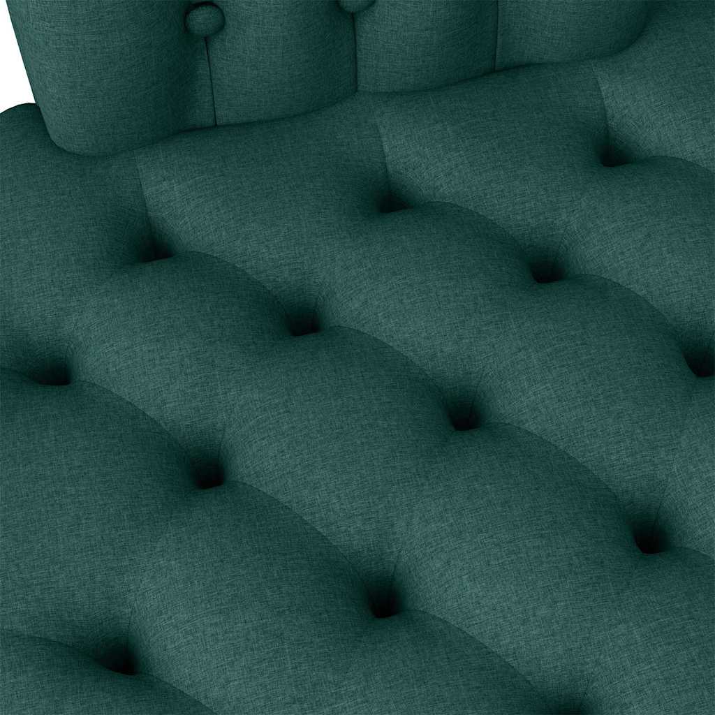 vidaXL Καναπέ με κουβέρτα Σκούρο Πράσινο 56,5 x 70 x 110 εκ ύφασμα