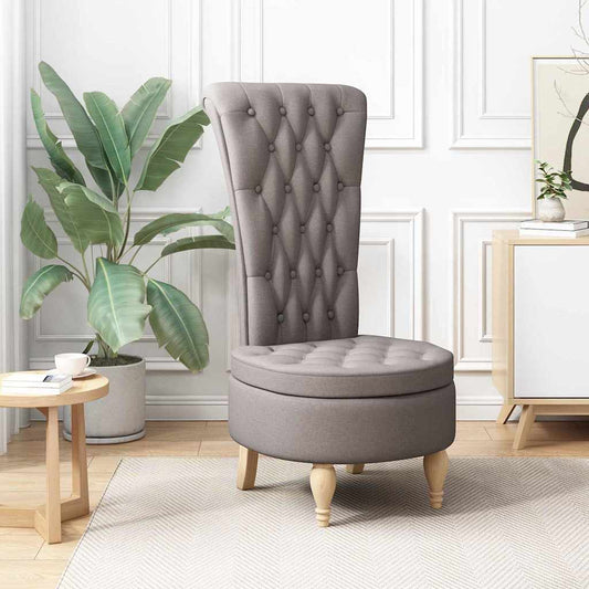 vidaXL Καναπέ με κουβέρτα Taupe 56,5 x 70 x 110 εκ ύφασμα