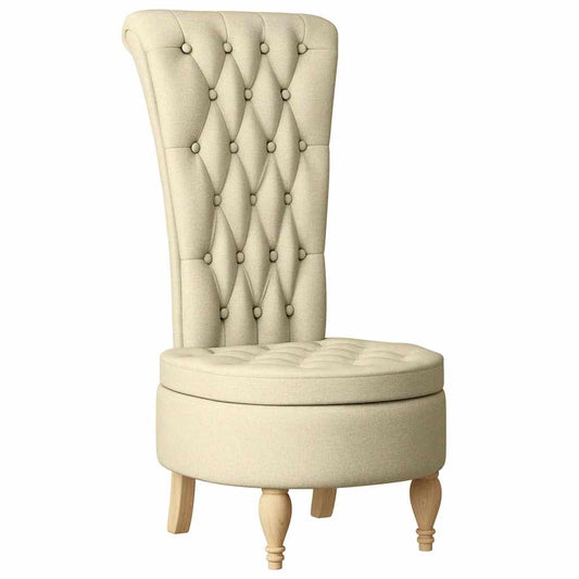 vidaXL Καναπέ με κουβέρτα Κρεμ 56,5 x 70 x 110 εκ ύφασμα