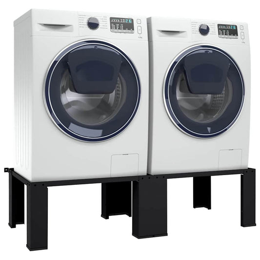 vidaXL Βάση Πλυντηρίου Ρούχων 2 τεμ. Μαύρο 127 x 54,5 x 32,5 εκ Ατσάλι