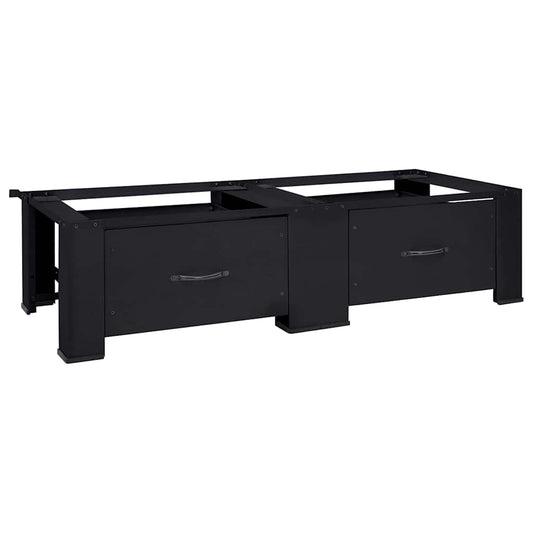 vidaXL Βάση Πλυντηρίου Ρούχων 2 τεμ. Μαύρο 127 x 54,5 x 32,5 εκ Ατσάλι