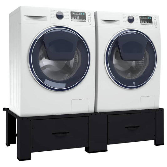 vidaXL Βάση Πλυντηρίου Ρούχων 2 τεμ. Μαύρο 127 x 54,5 x 32,5 εκ Ατσάλι