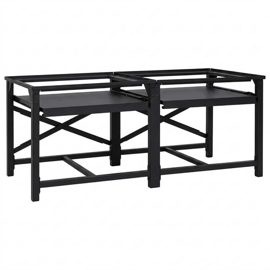 vidaXL Βάση Πλυντηρίου Ρούχων 2 τεμ. Μαύρο 120 x 56 x 52 εκ Ατσάλι