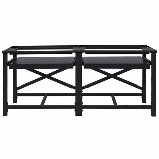 vidaXL Βάση Πλυντηρίου Ρούχων 2 τεμ. Μαύρο 120 x 56 x 52 εκ Ατσάλι