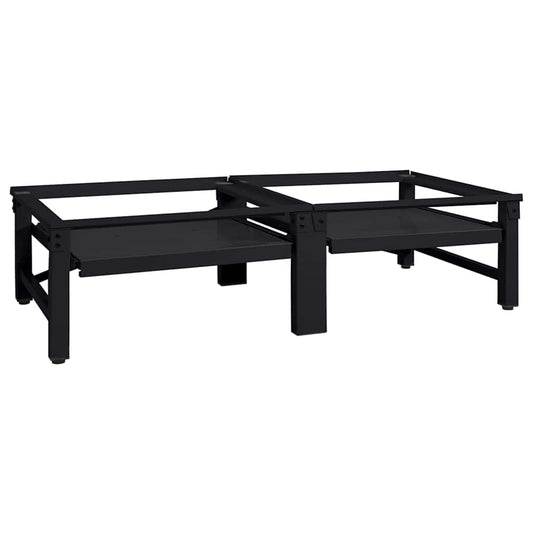 vidaXL Βάση Πλυντηρίου Ρούχων 2 τεμ. Μαύρο 124,5 x 61,5 x 32,5 εκ
