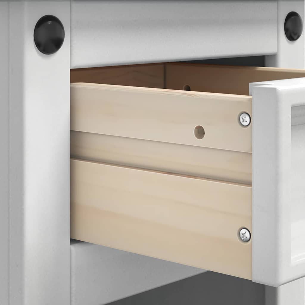 vidaXL Κομοδίνο Λευκό 35 x 32,5 x 58 εκ. Στερεά ξυλεία πεύκου