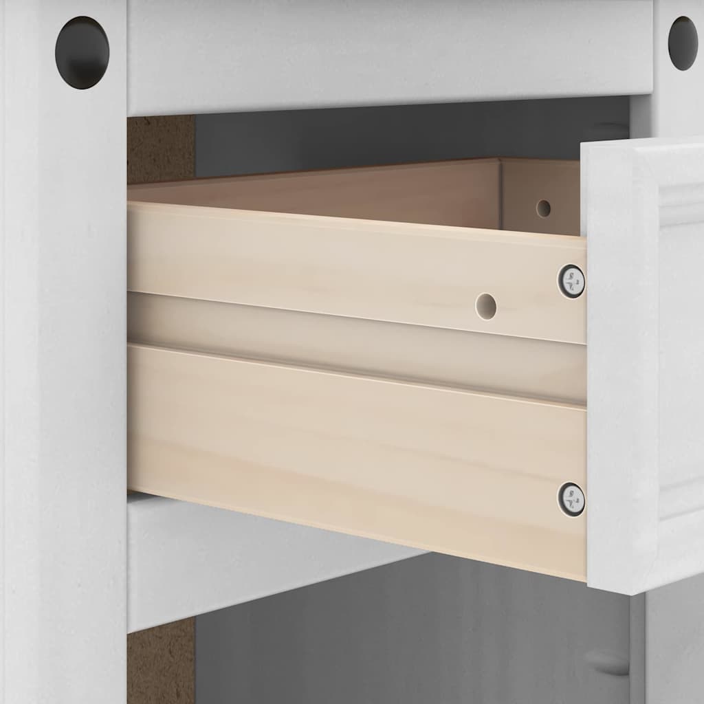 vidaXL Κομοδίνο με συρτάρι Λευκό 45 x 35 x 64 εκ. Στερεά ξυλεία πεύκου