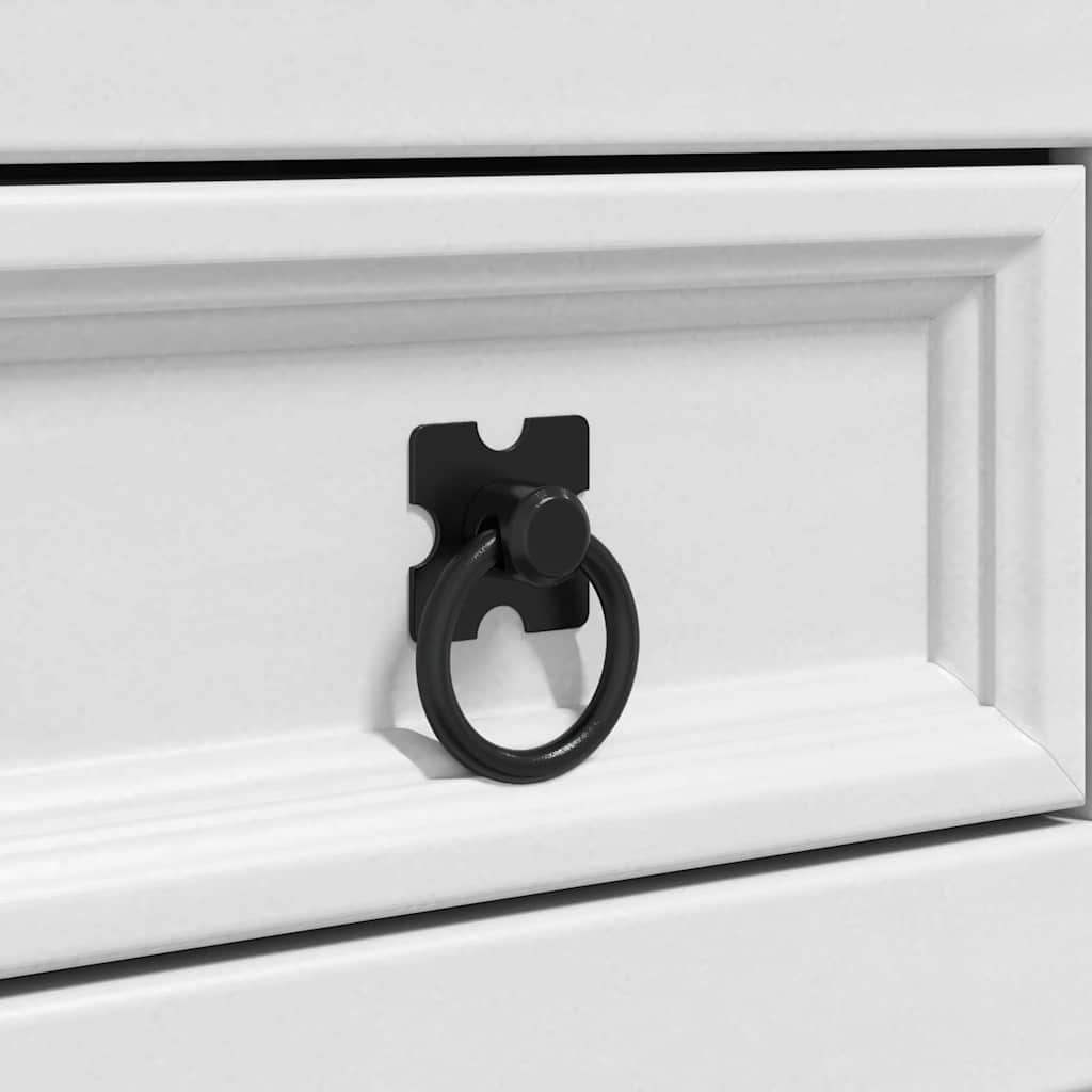 vidaXL Κομοδίνο με συρτάρι Λευκό 53 x 39 x 84 εκ Στερεά ξυλεία πεύκου