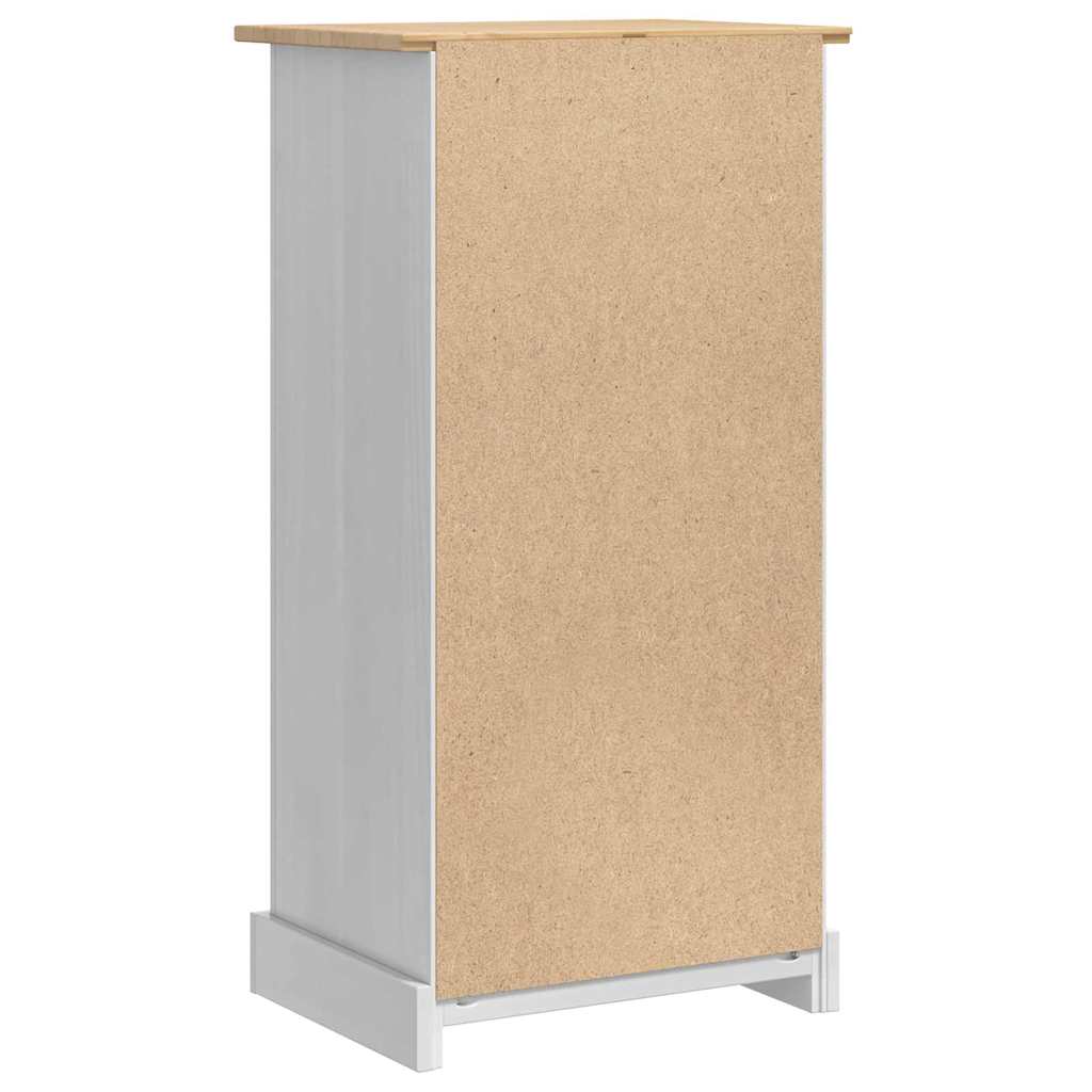 vidaXL Κομοδίνο με συρτάρι Λευκό 53 x 39 x 103 cm Στερεά ξυλεία πεύκου