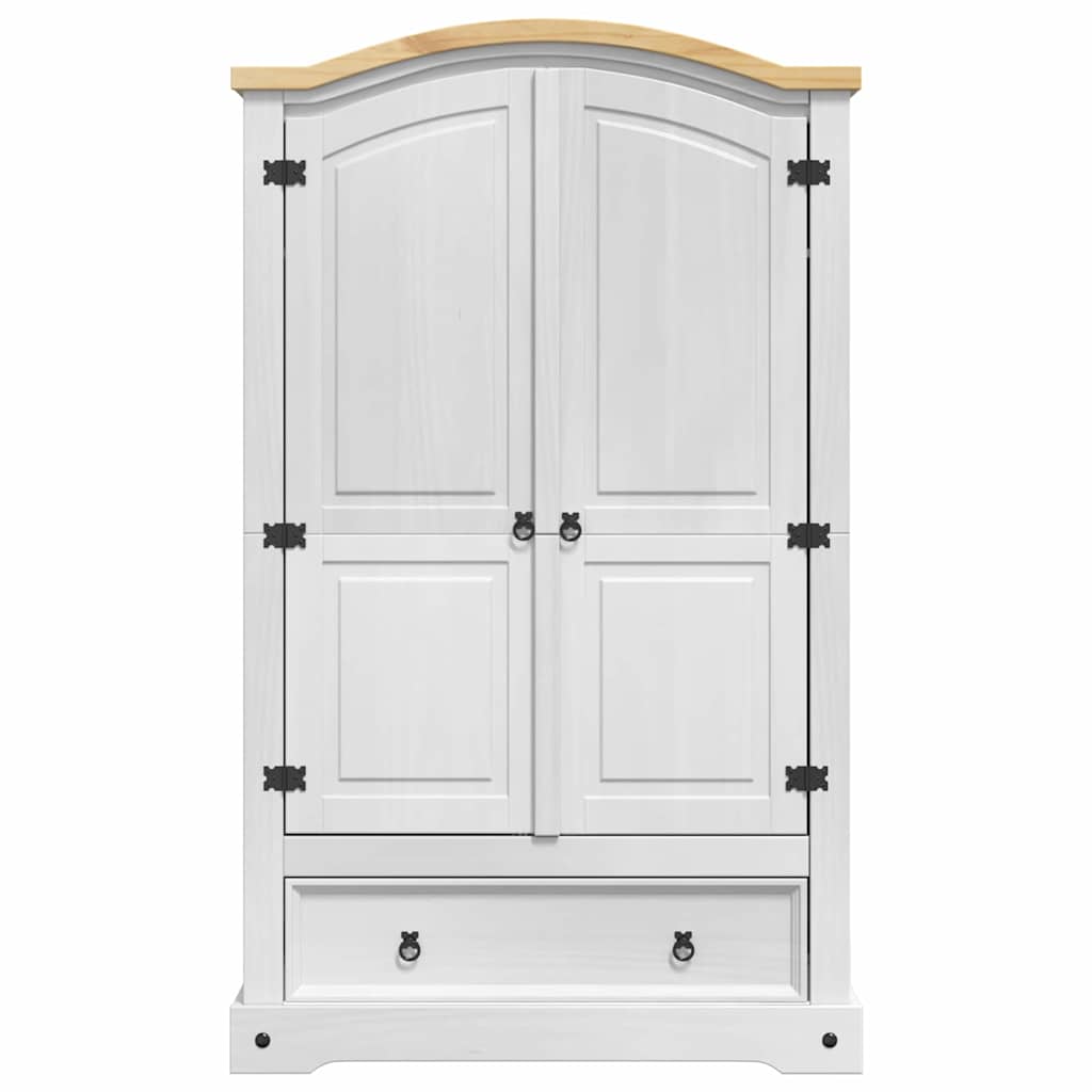 vidaXL Ντουλάπι με πόρτα Λευκό 101 x 52 x 170 εκ Στερεά ξυλεία πεύκου