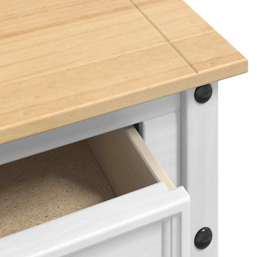 vidaXL End Table Corona Λευκό 115 x 46 x 73 εκ Στερεά ξυλεία πεύκου