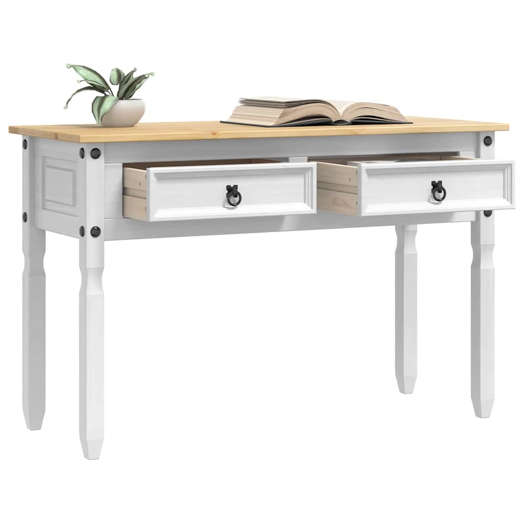 vidaXL End Table Corona Λευκό 115 x 46 x 73 εκ Στερεά ξυλεία πεύκου