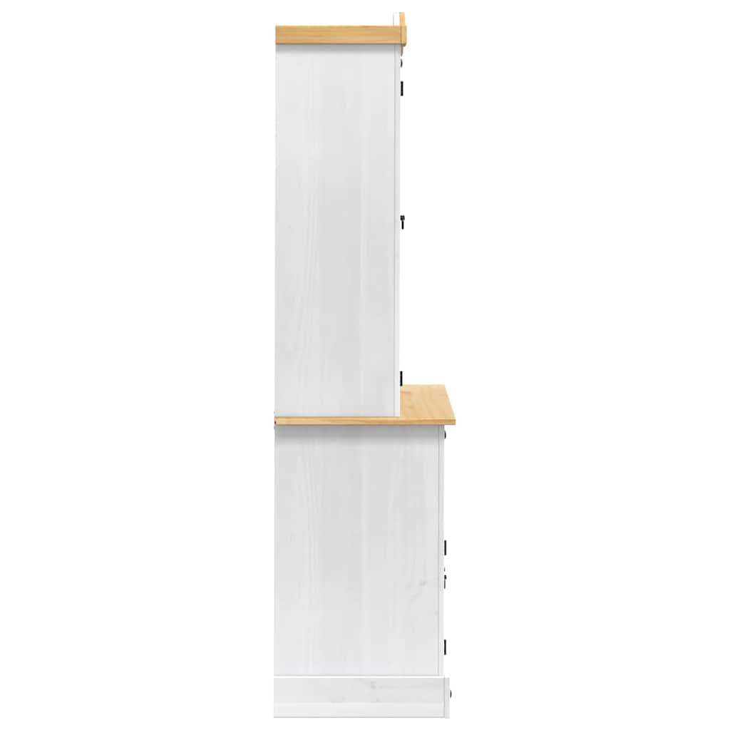 vidaXL Πλαϊνό γραφείο με συρτάρι Corona Λευκό 100 x 48,5 x 179 εκ.