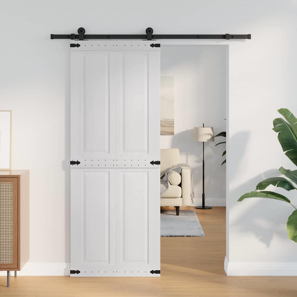 vidaXL Πόρτα αχυρώνα Corona 80 x 210 cm Μασίφ Ξύλο Πεύκου