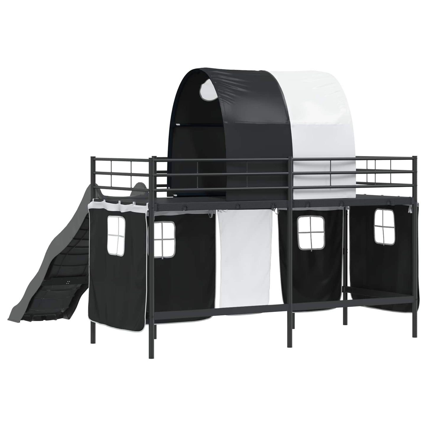 vidaXL Κρεβάτι κουκέτας για παιδιά Μαύρο 90 x 190 cm Μέταλλο