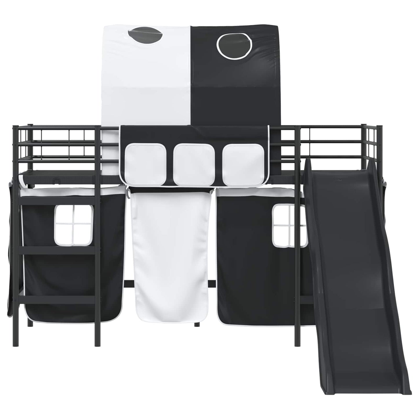 vidaXL Κρεβάτι κουκέτας για παιδιά Μαύρο 90 x 190 cm Μέταλλο