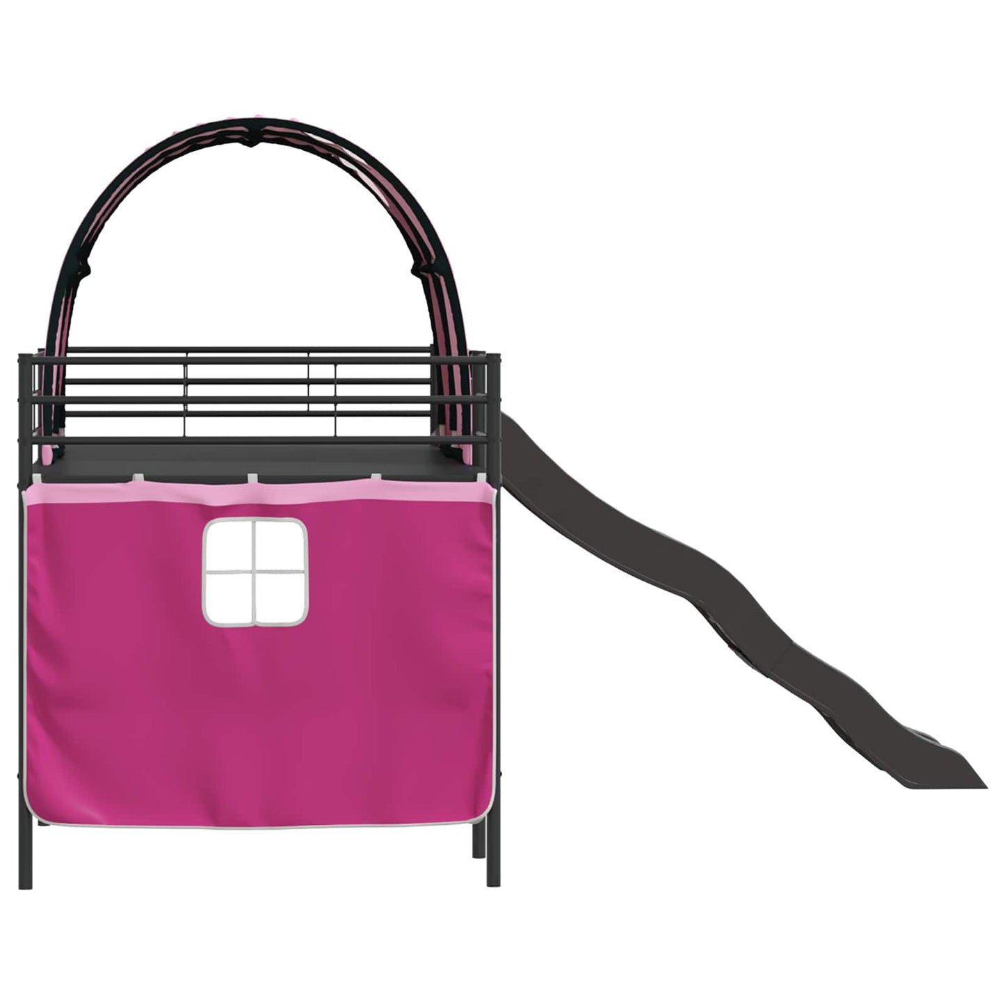 vidaXL Κρεβάτι κουκέτας για παιδιά Μαύρο και Ροζ 79,5 x 200 εκ.