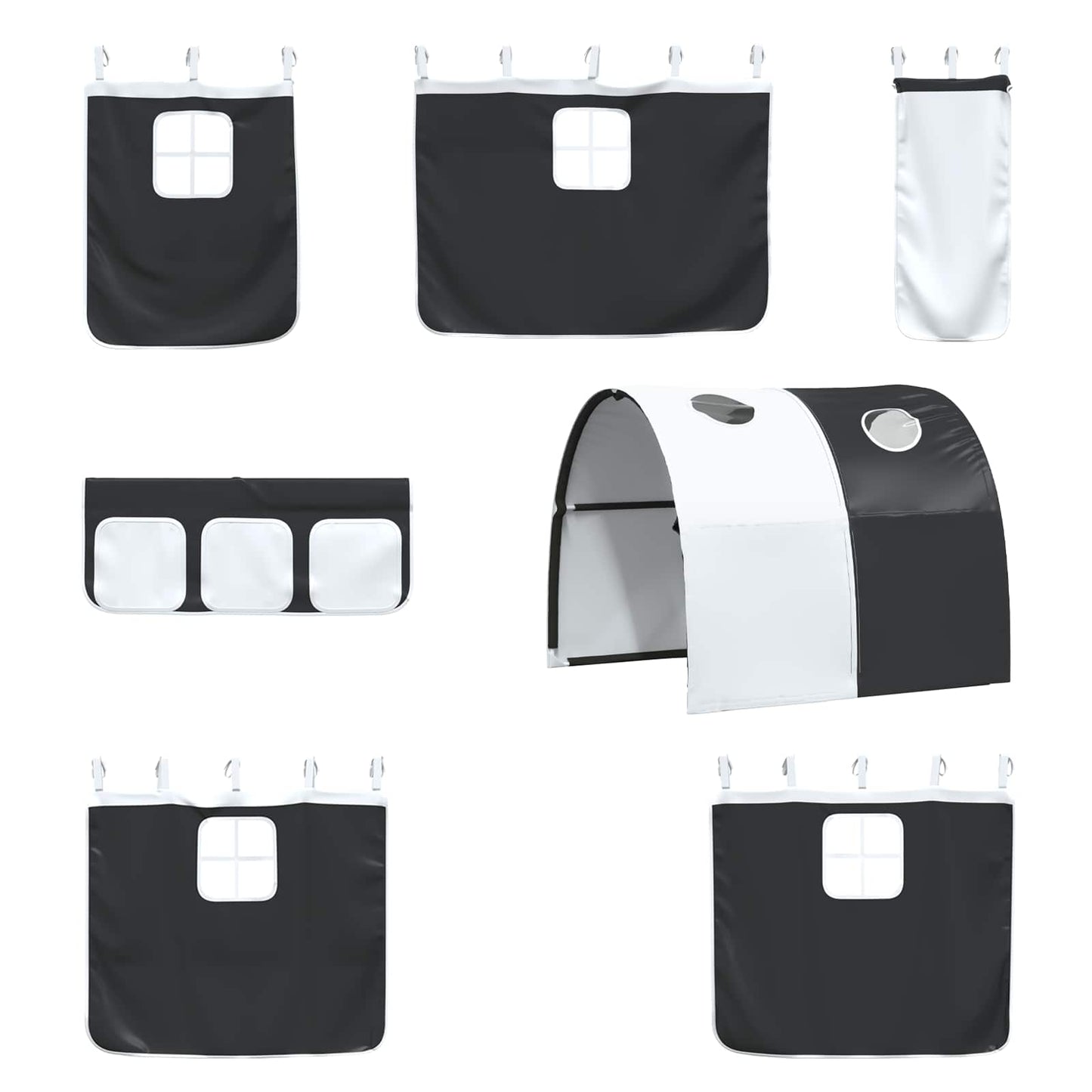 vidaXL Κρεβάτι κουκέτας για παιδιά Λευκό και Μαύρο 74,5 x 190 εκ.