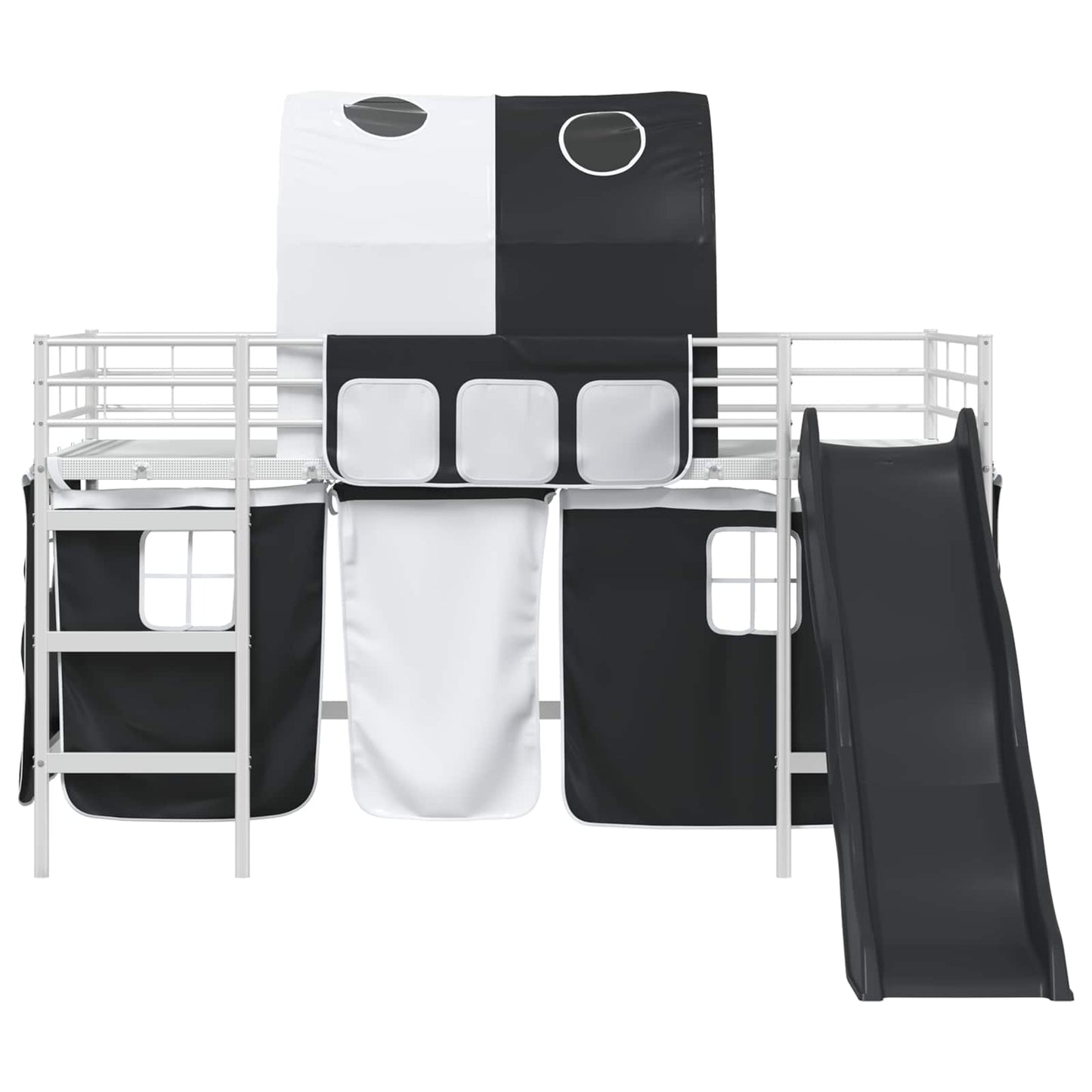 vidaXL Κρεβάτι κουκέτας για παιδιά Λευκό και Μαύρο 99,5 x 200 εκ.