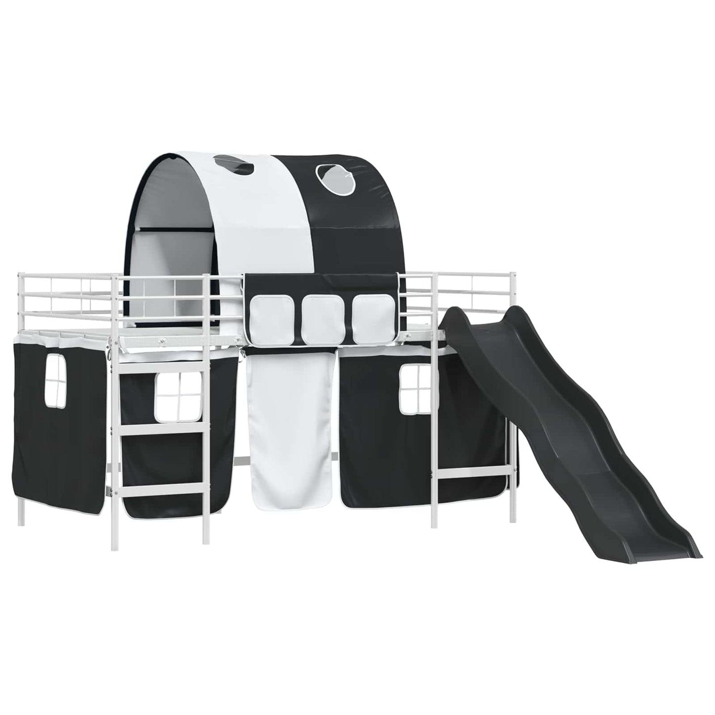 vidaXL Κρεβάτι κουκέτας για παιδιά Λευκό και Μαύρο 107 x 200 εκ.