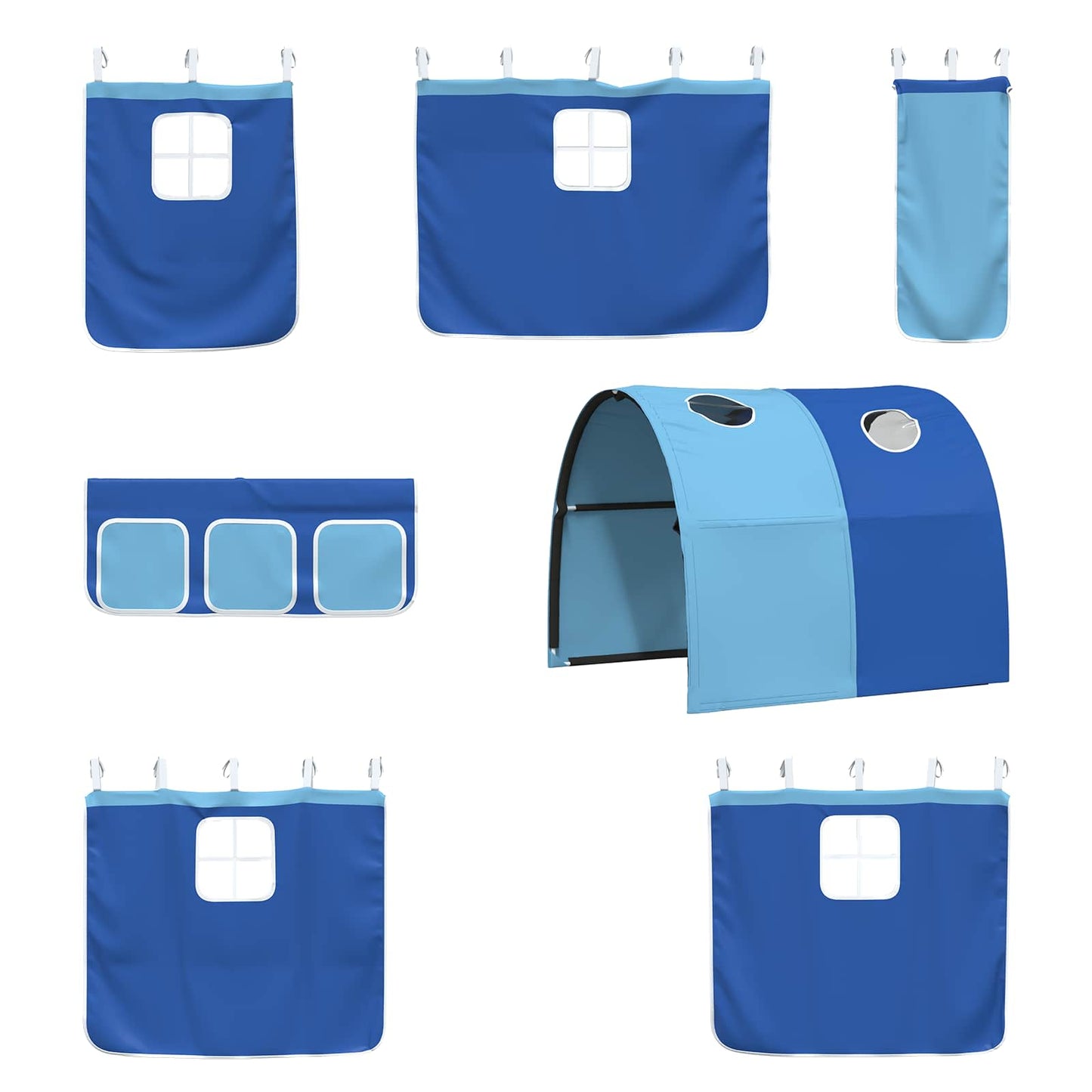 vidaXL Κρεβάτι κουκέτας για παιδιά Λευκό και Μπλε 90 x 200 cm Μέταλλο