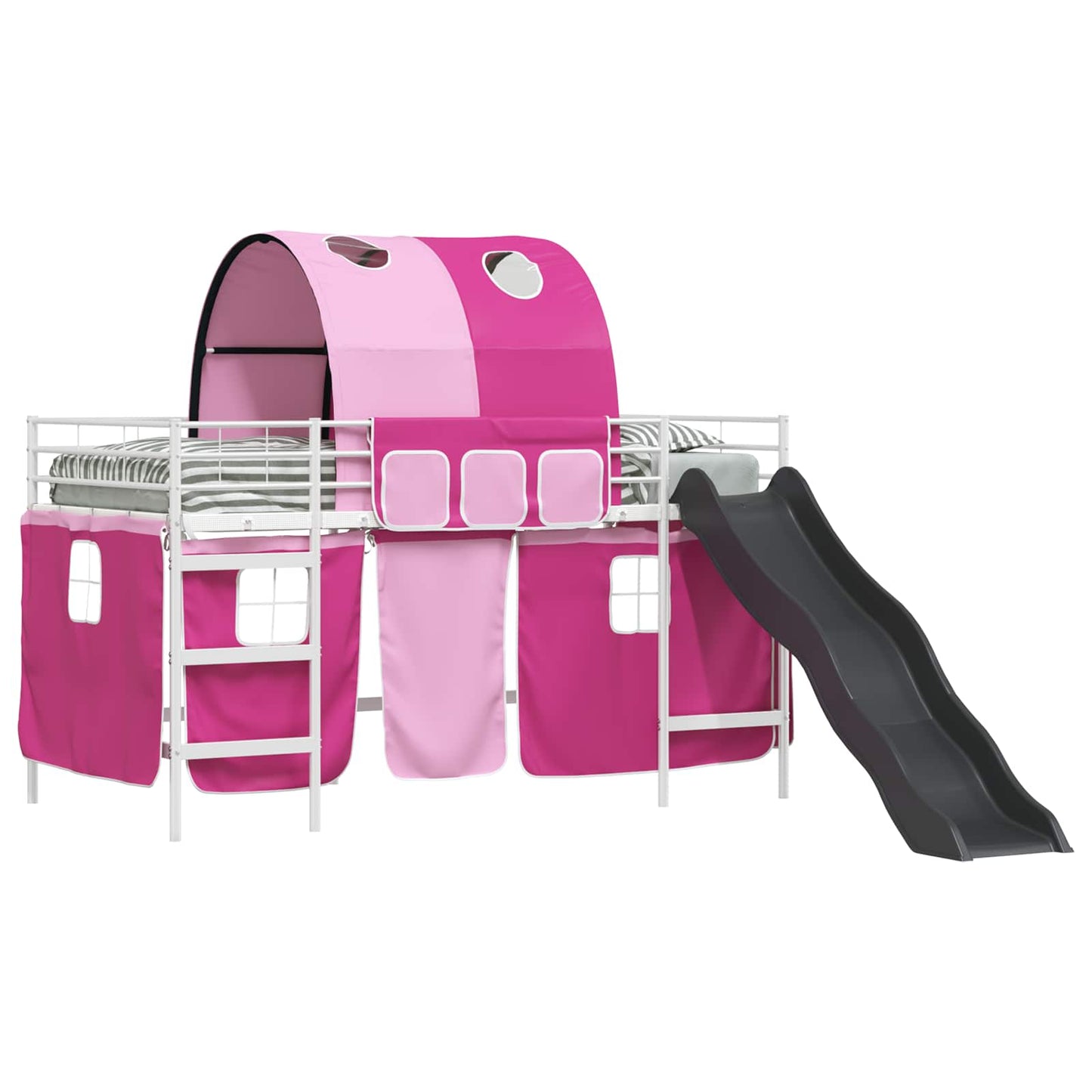 vidaXL Κρεβάτι κουκέτας για παιδιά Λευκό και Ρόζ 79,5 x 200 εκ.