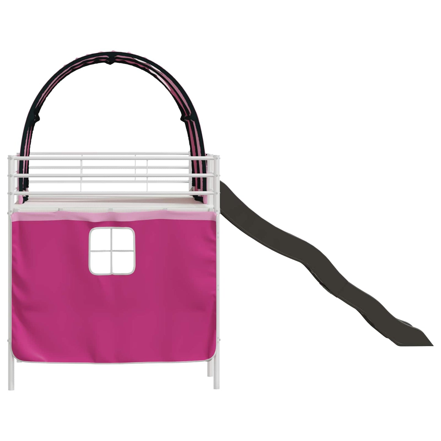 vidaXL Κρεβάτι κουκέτας για παιδιά Λευκό και Ρόζ 79,5 x 200 εκ.