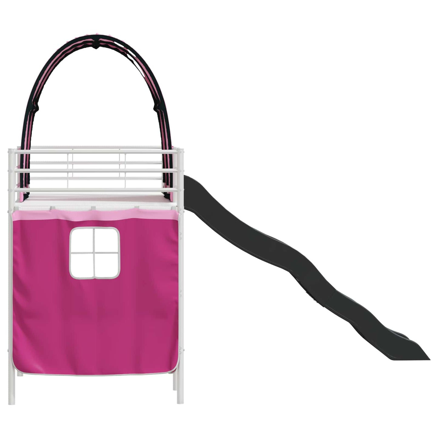 vidaXL Κρεβάτι κουκέτας για παιδιά Λευκό και Ρόζ 90 x 190 cm Μέταλλο