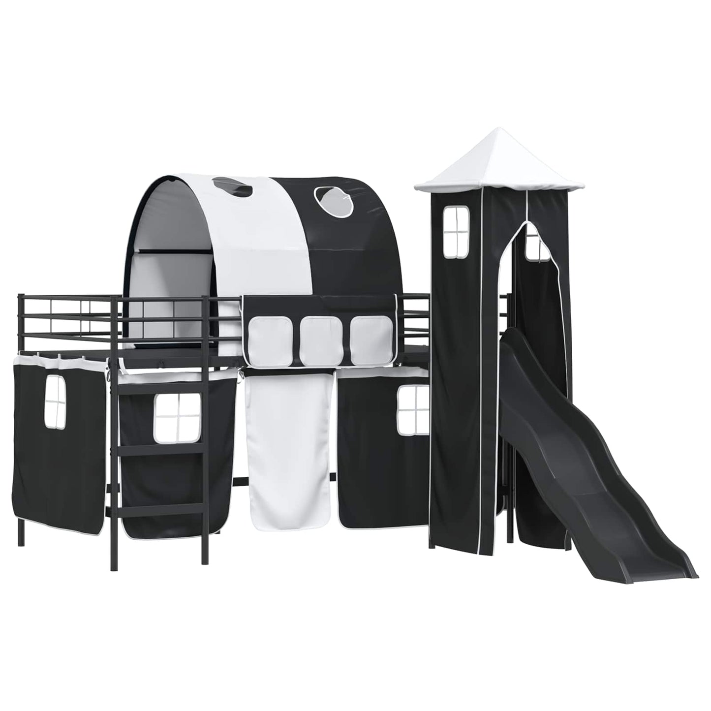 vidaXL Κρεβάτι κουκέτας για παιδιά Μαύρο 79,5 x 200 εκ. Μέταλλο