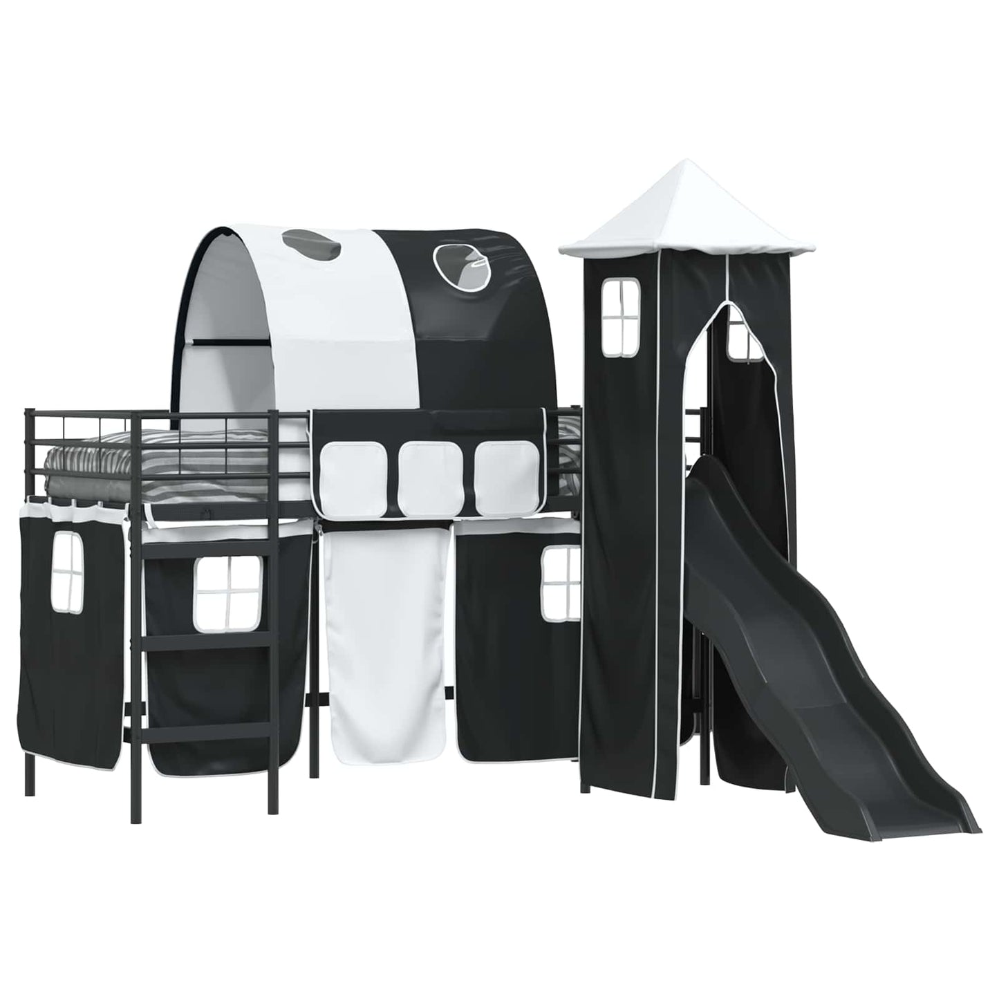 vidaXL Κρεβάτι κουκέτας για παιδιά Μαύρο 90 x 190 cm Μέταλλο