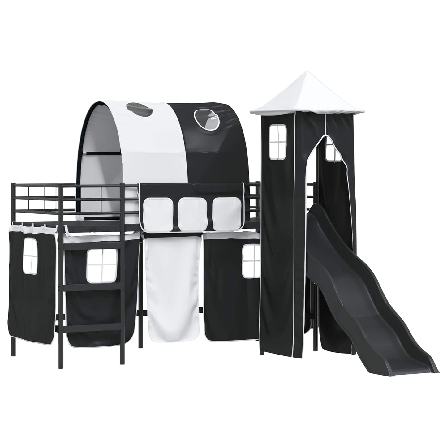 vidaXL Κρεβάτι κουκέτας για παιδιά Μαύρο 90 x 190 cm Μέταλλο