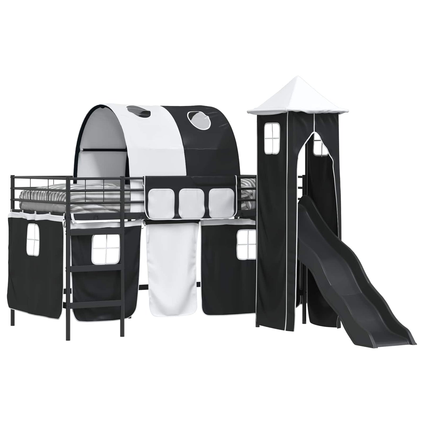 vidaXL Κρεβάτι κουκέτας για παιδιά Μαύρο 99,5 x 200 εκ. Μέταλλο