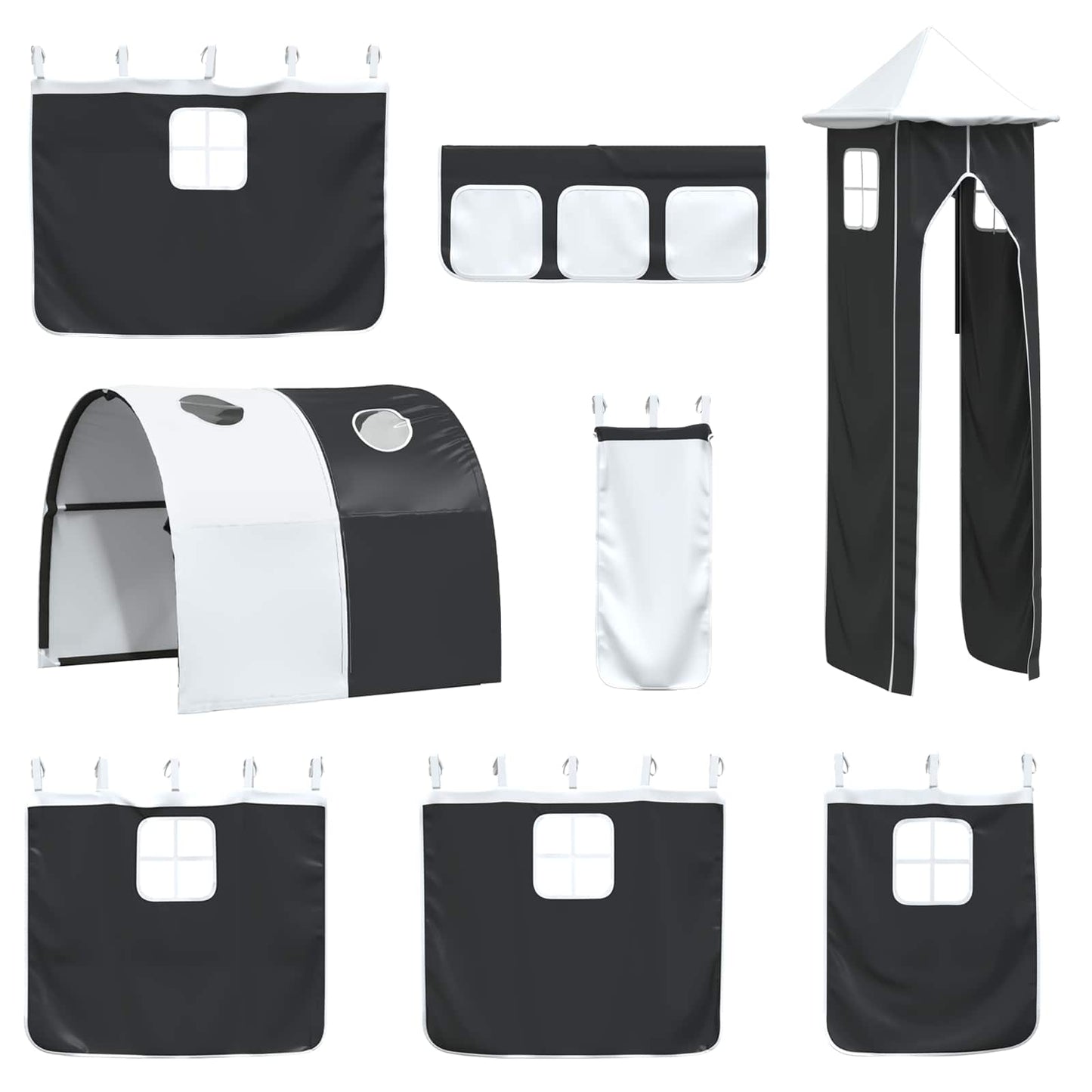 vidaXL Κρεβάτι κουκέτας για παιδιά Λευκό και Μαύρο 90 x 190 cm Μέταλλο