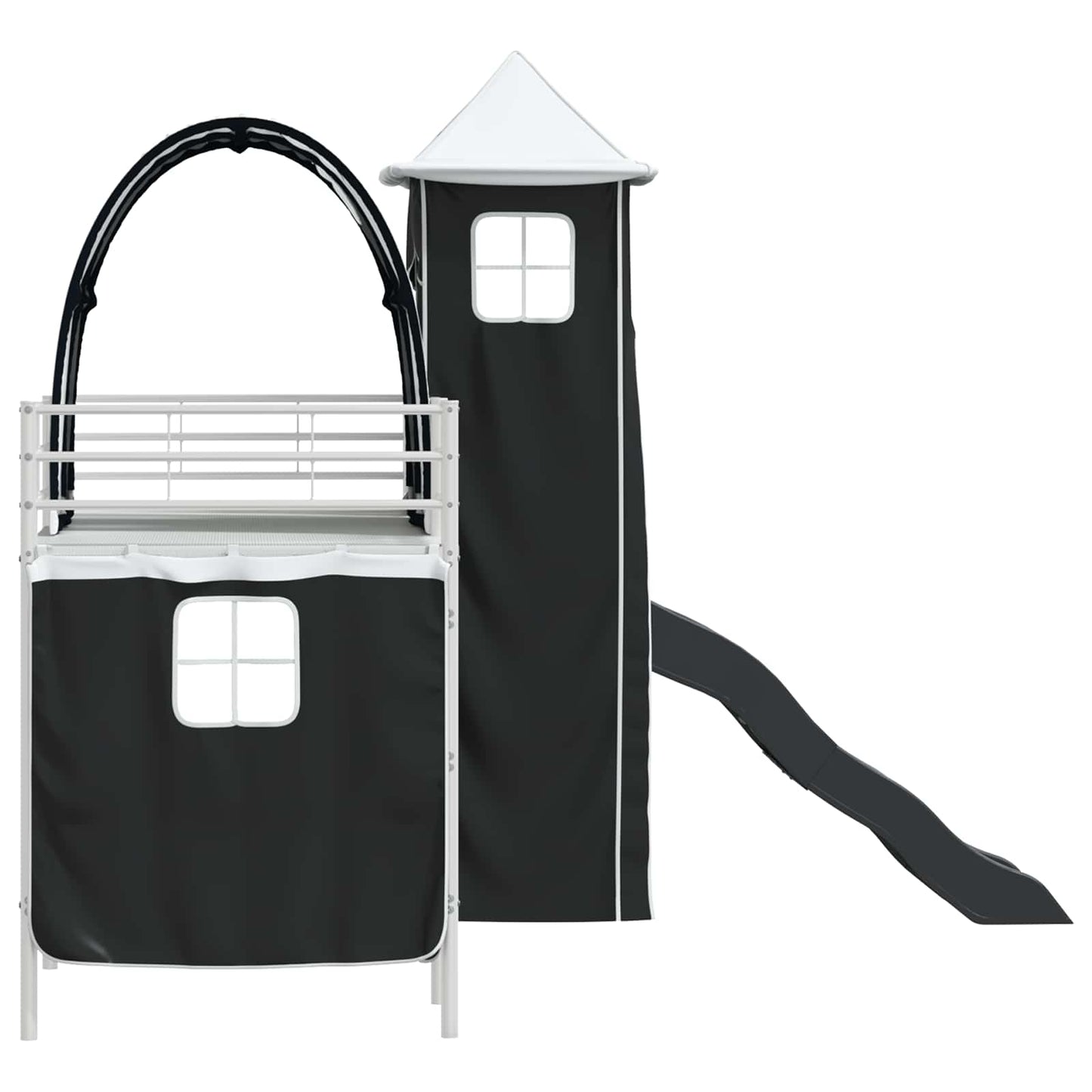 vidaXL Κρεβάτι κουκέτας για παιδιά Λευκό και Μαύρο 99,5 x 190 εκ.