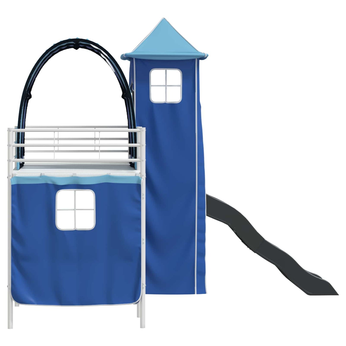 vidaXL Κρεβάτι κουκέτας για παιδιά Λευκό και Μπλε 99,5 x 190 εκ.