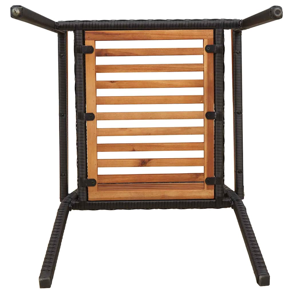 vidaXL Καρέκλες κήπου που σωριάζονται 4 pcs Καφέ και Μαύρο