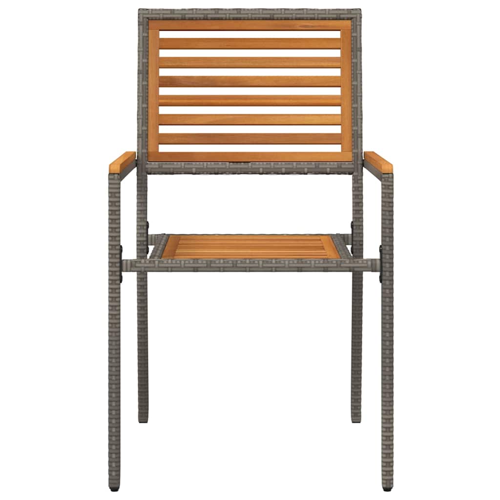 vidaXL Καρέκλες κήπου που σωριάζονται 4 pcs Καφέ και Γκρίζο