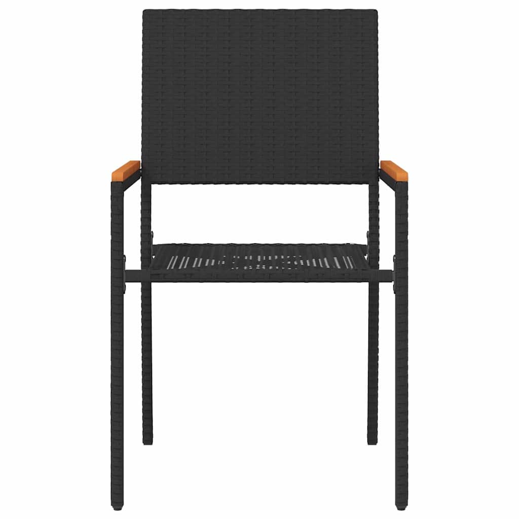 vidaXL Καρέκλες κήπου που σωριάζονται 4 pcs Μαύρο και Καφέ