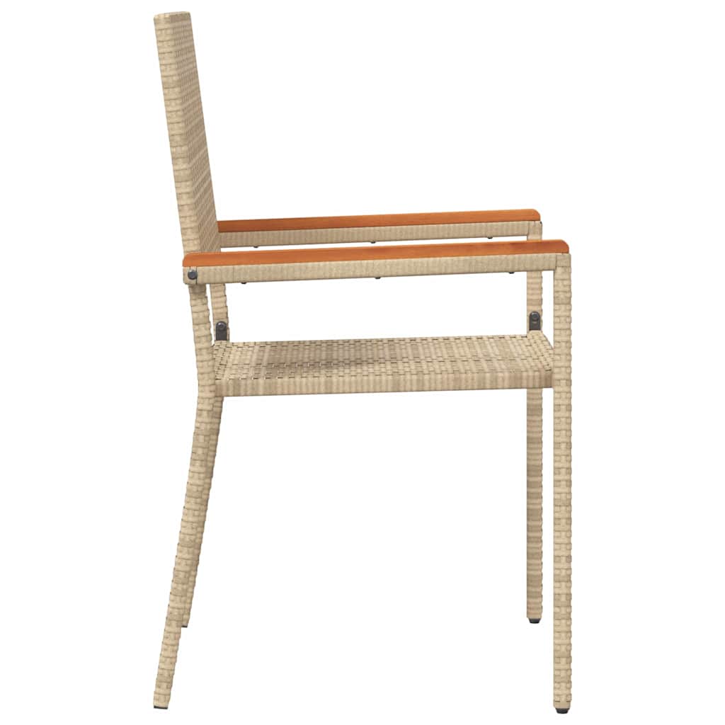 vidaXL Καρέκλες κήπου που σωριάζονται 4 pcs Κρέμα και Καφέ