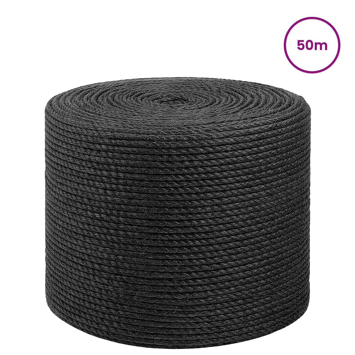 vidaXL Σχοινί Από Τζute 8 mm Μαύρο 100% Τζούτα Tossa