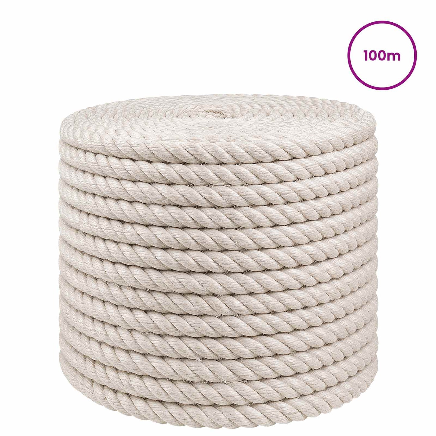 vidaXL Σχοινί Από Τζute 10 mm Λευκό 100% Τζούτα Tossa