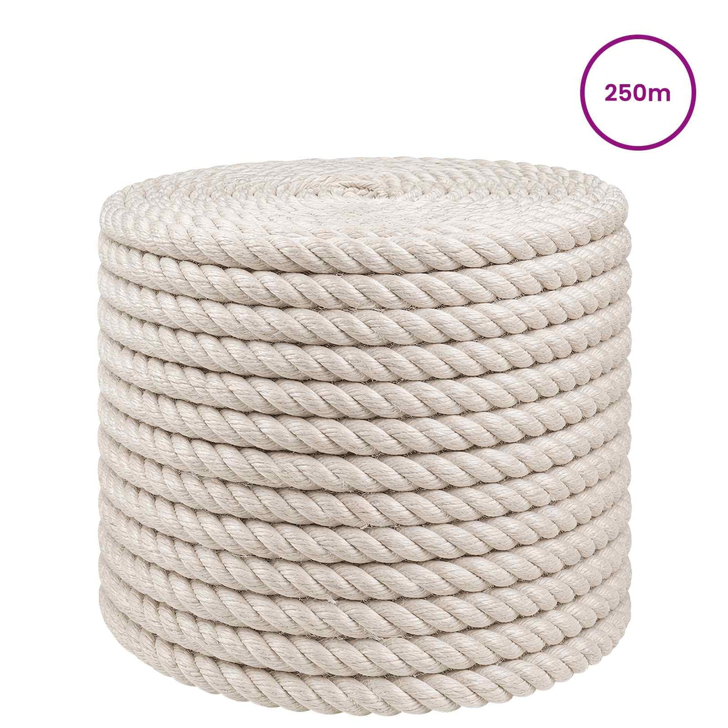 vidaXL Σχοινί Από Τζute 10 mm Λευκό 100% Τζούτα Tossa